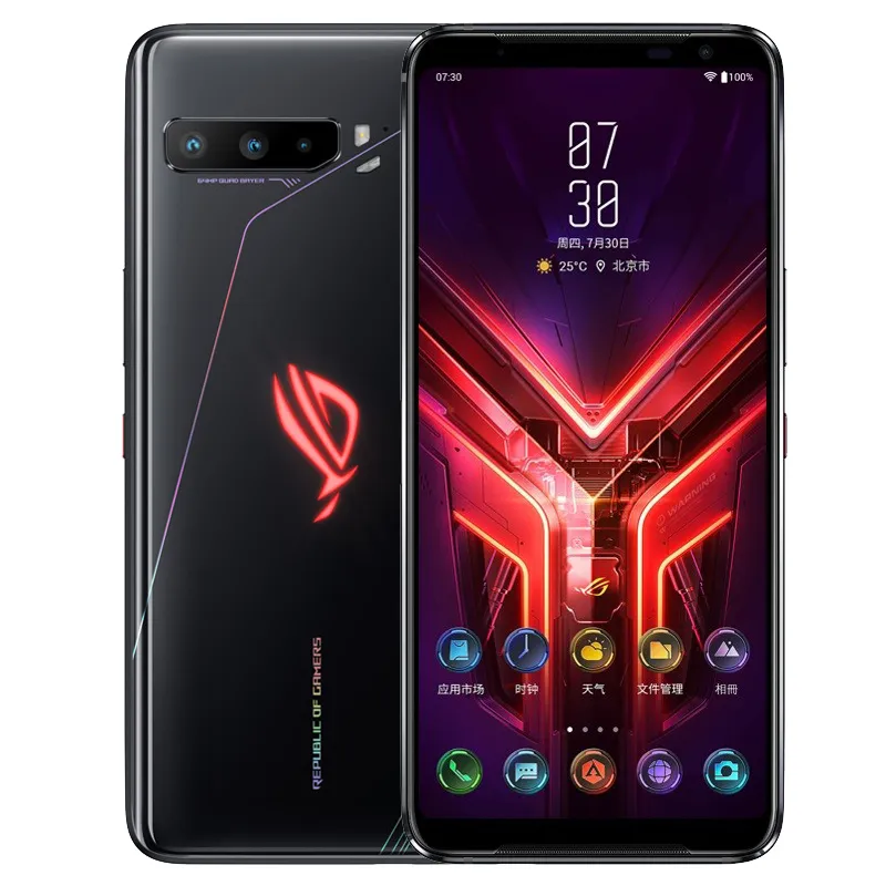 Orijinal ASUS ROG 3 5G Cep Telefonu Oyun 12 GB RAM 128 GB 256 GB 512 GB ROM Snapdragon 865 Artı Android 6.59 Inç AMOLED Tam Ekran 64MP 6000mah Yüz ID Akıllı Cep Telefonu