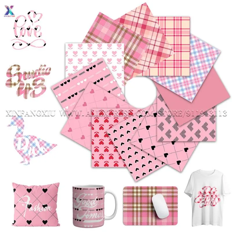 Pegatinas de ventana XFX Hoja de tinta de transferencia infusible 12x12 "Papel de sublimación de amor del Día de San Valentín para Cricut Joy Mug Prensa Camisetas Tazas