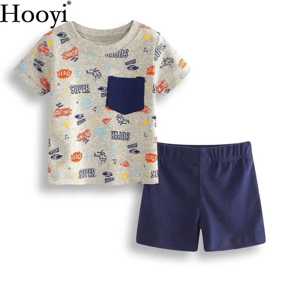 Baby Boy одежда наборы моды супер герой автомобиль новорожденного одежды 2-е штуки костюма летние футболки трусики младенческие вершины Tees 210413