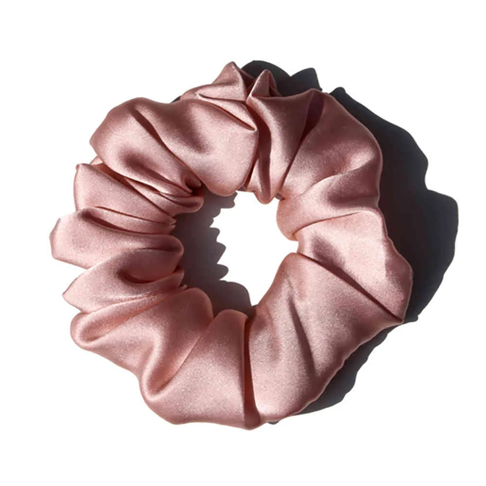 Scrunchies Hårband Ropes Gummi Elastiska Band 100% Ren 30 Momme Mulberry Silk Ponytail Hållare för Kvinnor Tjejer 3,5cm