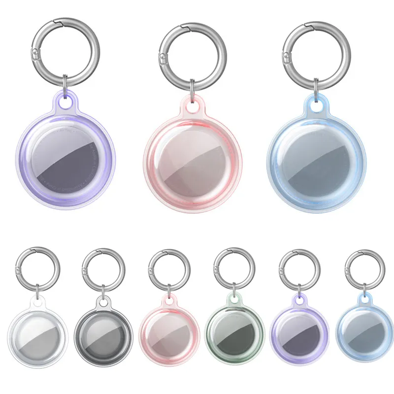 Airtag Loop TPU Case Clear Soft Full Protector Cover f￶r Airtags Locator Anti-Lost Device Keychain Protective Hleeve Smart Accessories