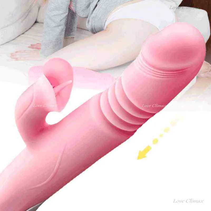 NXY Vibrator Полностью автоматический Выдвижной G-Spot Клиторный Язык Облизывание Женский Секс Игрушки Мастурбация Взрослый Продукт 18 Розовый 1122