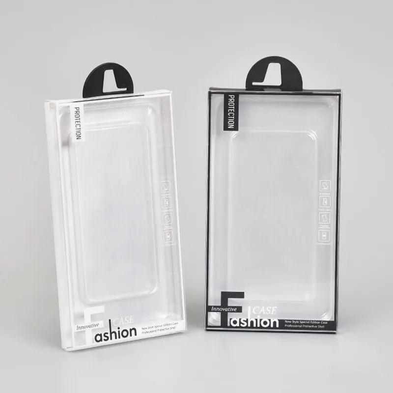 Branca Caixa de empacotamento plástica do PVC plástico preto com a bandeja interna para o iPhone 13 11 PRO XS MAX 8 S20 S10 Phone Case
