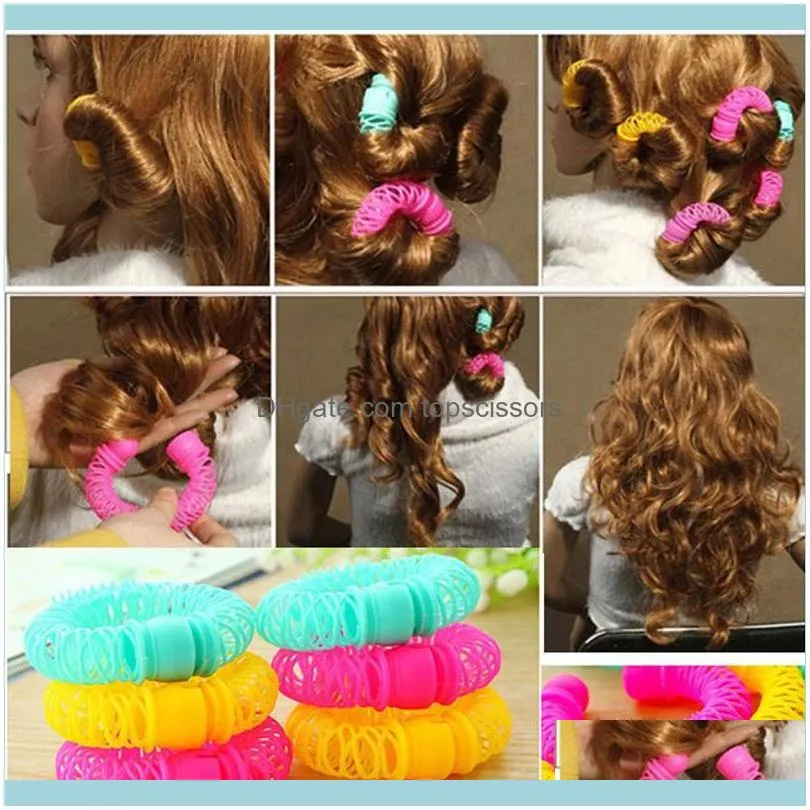 8/16Pcs Magic DIY Hair Rollers Styling Tool For Women Girls Accessories Rubber Bands Soft Curler Spiral Curls Rollers1