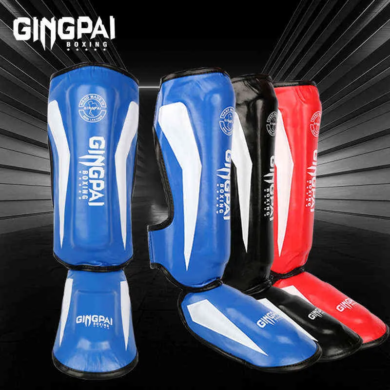 Acheter Protège-jambes professionnel pour Kickboxing, protection de cheville Muay, Sparring MMA, équipement de combat épais, protection de cheville