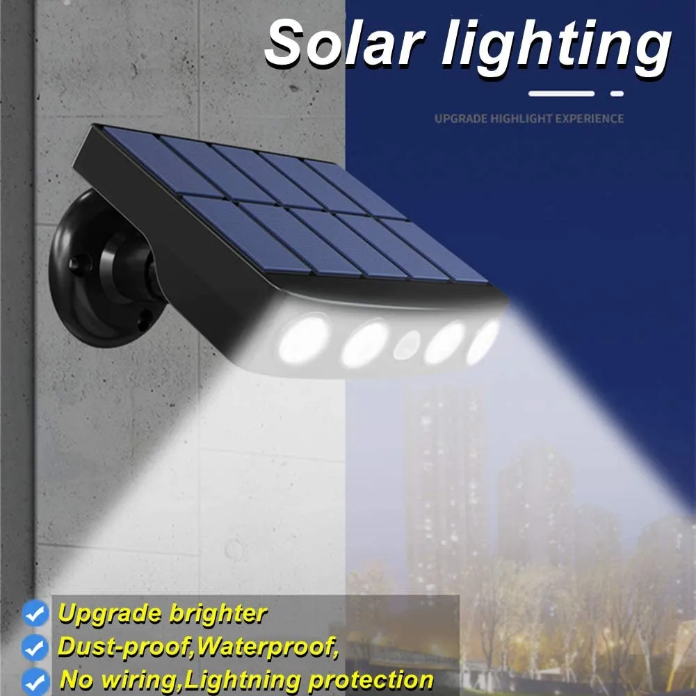 1x Giardino Prato Pation Solar Motion Sensor Light Lampada di sicurezza per esterni Illuminazione a energia solare Luci esterne impermeabili 4LED LAMPADINA W314V