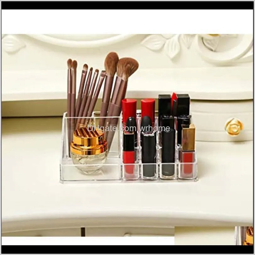 Makeup Organizer Clear Plastic Lipsticks Brushes Display Holder F1CC Storage Boxes & Bins