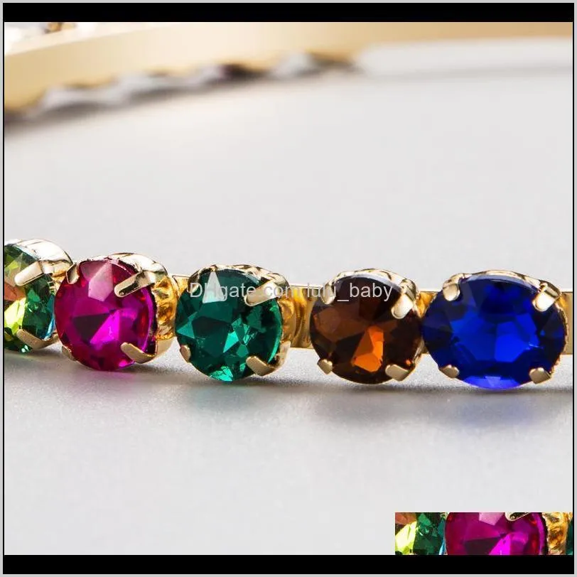 high-grade fan alloy inlaid glass rhinestone color diamond hair band female ins style temperament super flash full diamond head band