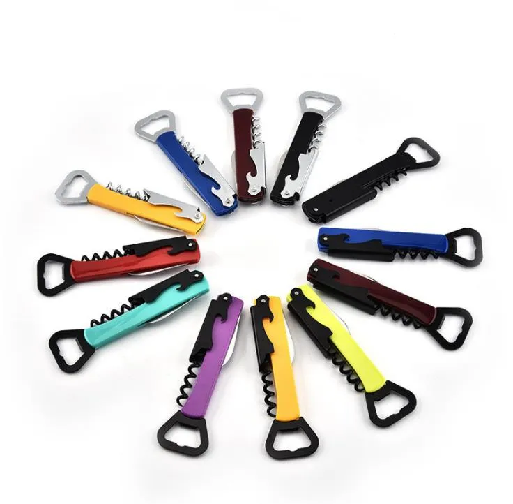 4 In 1 Multifunction Bottle Opener Non-slip Double Head Red Wine Openers Knife Pull Tap-Double Hinged Corkscrew Kitchen Bar Tool SN5980