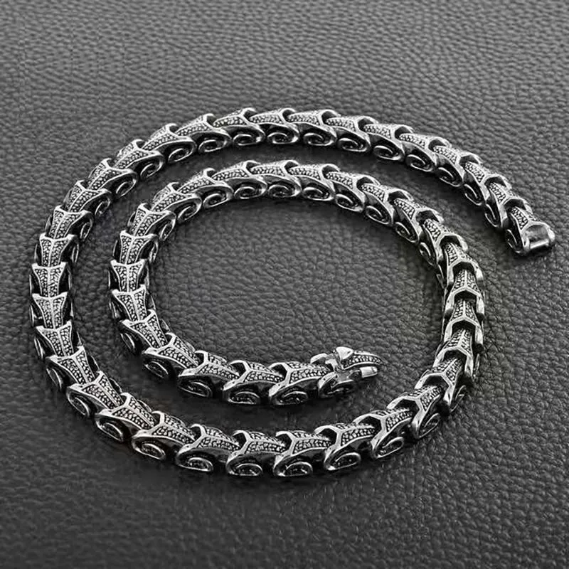 Catene 7.5-24 '' Lunghezza Punk Vintage Uomo Viking Dragon Gioielli Hiphop 316L Acciaio inossidabile 2 Kind Metodo Metodo Catena Catena Bracciale