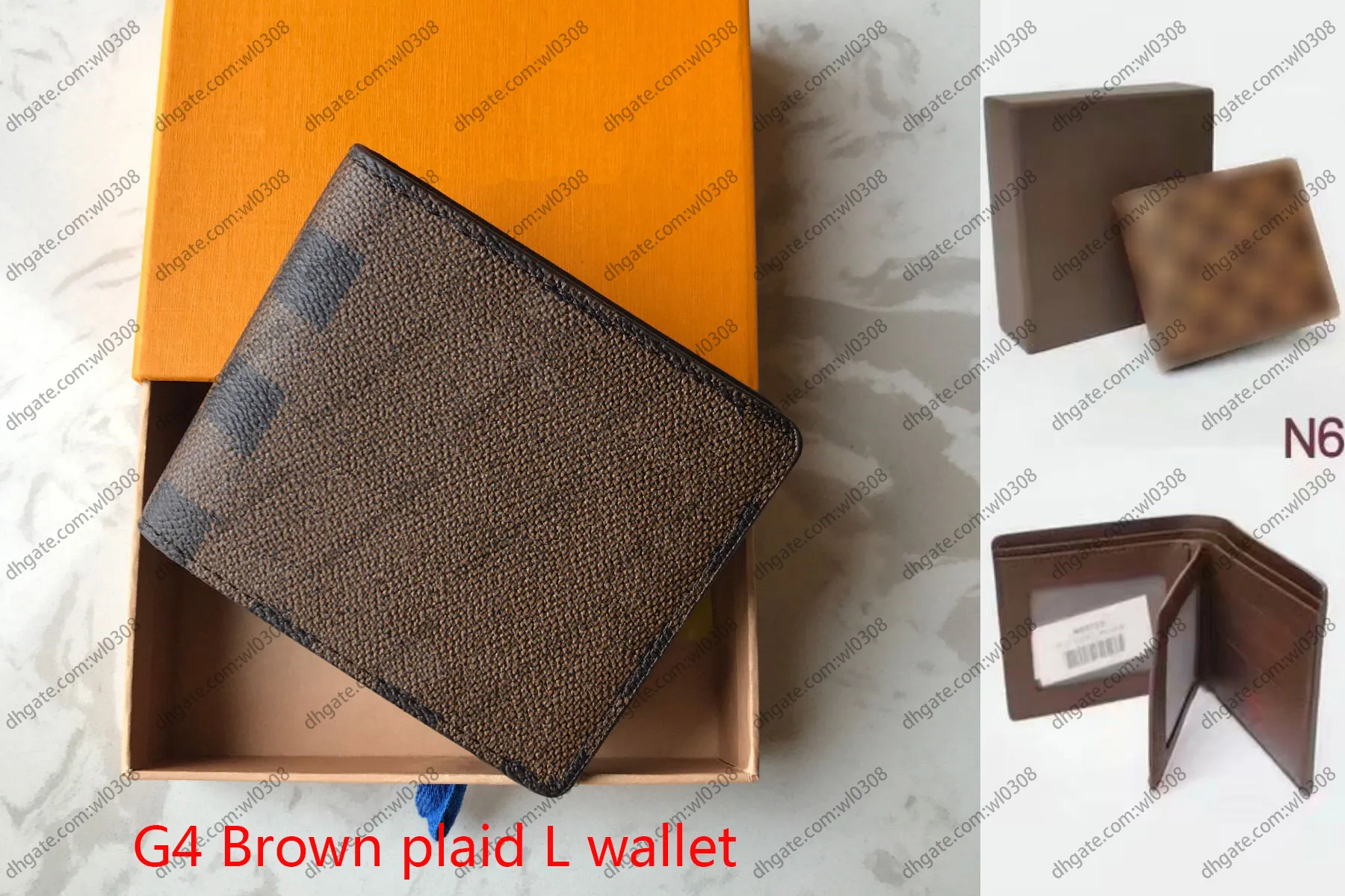 High End Designer Compact Wallet Mens And Cardholders With Plaid Style ...