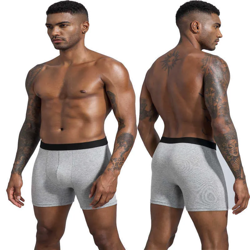 Ropa interior de algodón de talla europea para Hombre, Boxers de pierna larga, calzoncillos para Hombre, Calzoncillos antideslizantes para Hombre Boxershort328P