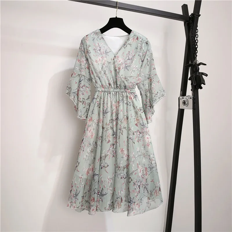 ワンピース Floral Lame Printed Sleeves I-Line Dress Floral Lame Printed Sleeves I-Line Dress - メルカリ