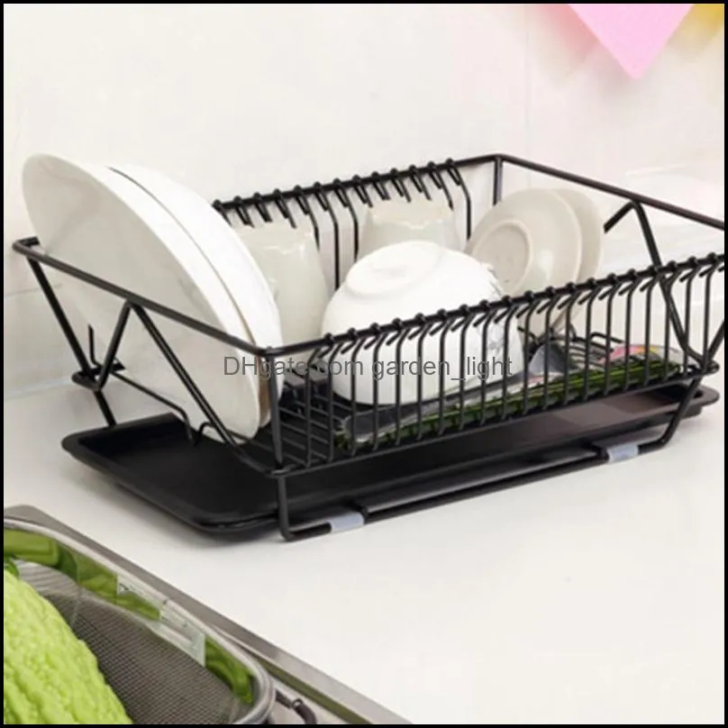 Kitchen Storage & Organization Tableware Drain Dish Rack Large Capacity Basket Multi-Purpose