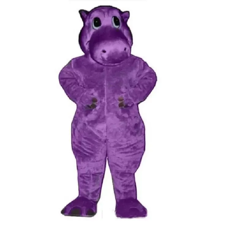 2021 Halloween Purple Hippo Mascot Kostym Anpassning Tecknad Hippopotamus Anime Tema Karaktär Julkarneval Vuxen Födelsedagsfest Fancy Outfit