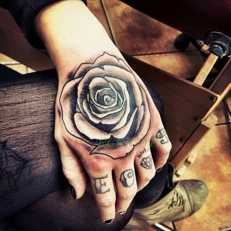 Compre Tatuagem adesiva temporária à prova d'água, flor de rosa, mão,  costas, arte, flash, tatuagem falsa, mulheres e homens