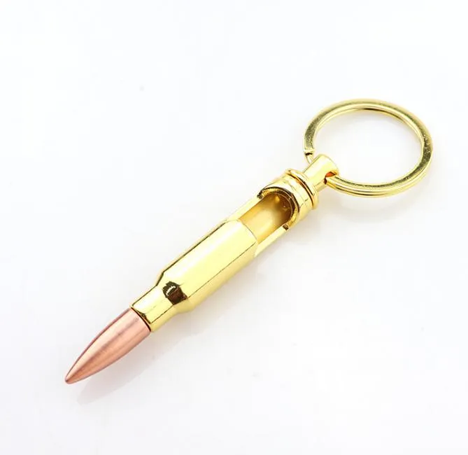 Beer Bottle Opener keychain bullet Shell شكل مفتاح سلسلة حلقة المعاد