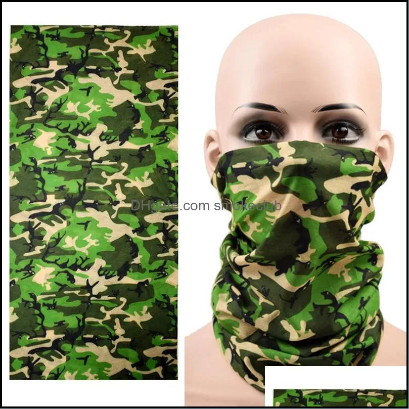 Camouflage Style Bandanna Headwear Scarf Wrap Cool Neck Gaiters Yoga Magic Scarf Fishing Sun Mask Collars Muffler Scarf Face Mask