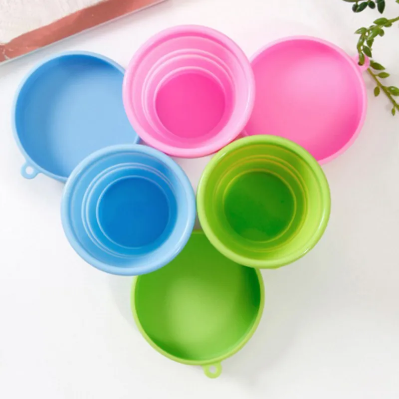 BPA FREE Disposable Silicone Water Bottles Collapsible Travel Portable Folding Camping Cup with Lids