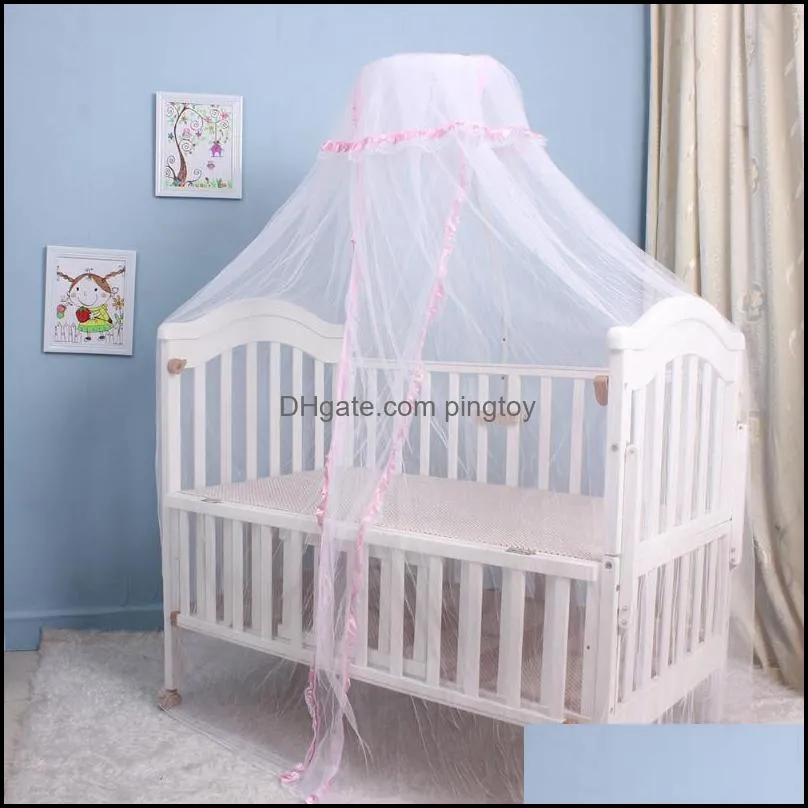 Elegant Infant Round Dome Crib Bed Lace Floor Type Mosquito Net Bed Canopy Bedding Netting Infant baby Tent