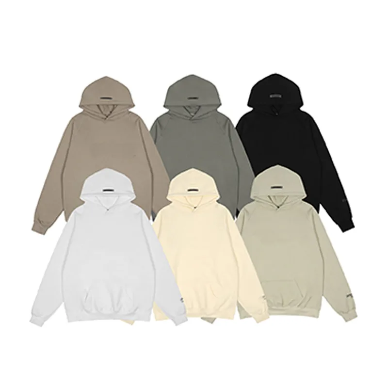New 21SS Warm Hip Hop Hooded Pull-Over Hoodies Mens Womens Fashion Streetwear Pullover Letter Decals Sweatshirts Long Sleeve Cream Black White Loose Hoodies