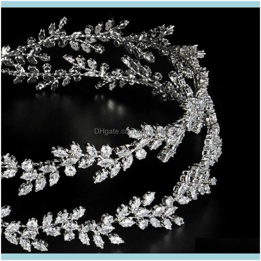 European Fashion Headbands Luxury Bridal Crowns Elegant Headwear Prom Hair Wear Wedding Jewelry Cz Tiaras