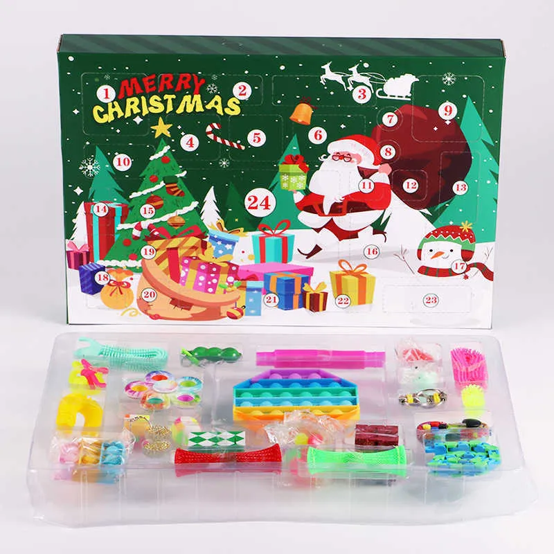 Adventskalender Blind Box Für Kinder – 24 Überraschungen, Grinch-Design, Weihnachts-Countdown Mit Spielzeug