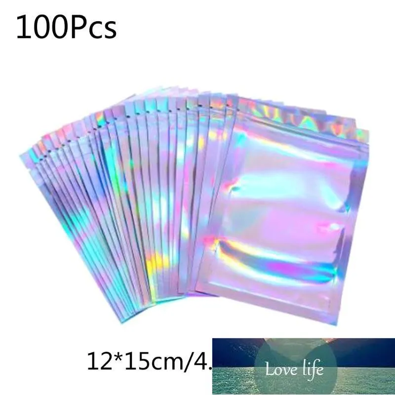 100pcs Sacs translucides Sac de rangement holographique Noël Cadeau d'emballage 667A Prix usine Expert Conception Qualité Dernière Style Statut d'origine