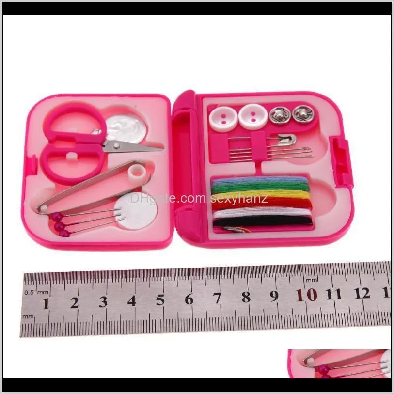 sewing kits box mini needle threads buttons scissor thimble portable home travel knitting tool craft sewing accessories1