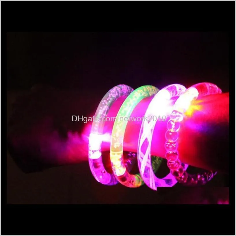 led glitter bracelet bandgle led crystal gradient color hand ring acrylic glow flash light sticks party dance xmas supplies toys