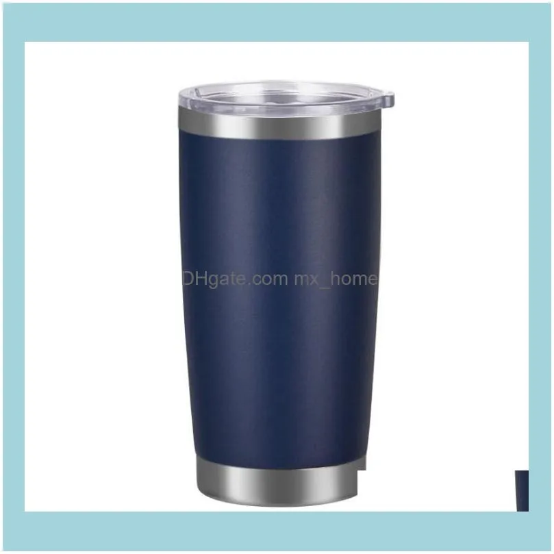 Stainless Steel Tumblers Egg Cups Mugs Wine Beer Travel 20oz Double Wall Vacuum Large Capacity Sports Mugs Ice Beer Mug For Cars