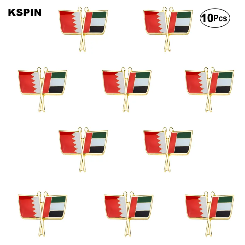 Bahrajn u.a.e. Przyjaźń Lapel Pin Flaga Odznaka Broszka Pins Odznaki 10 sztuk dużo