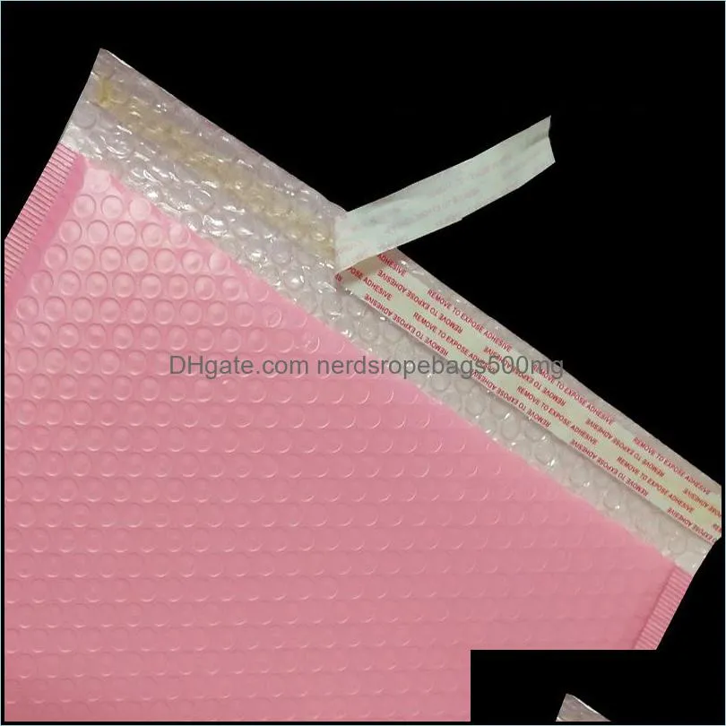 50Pcs 3 sizes Pink Plastic Bubble Bag Self Sealing Bubble Envelope Waterproof Poly Mailer Shipping Mailing Bags Business Supply