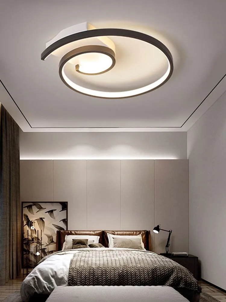 Plafoniere Lampadario moderno Illuminazione per camera da letto Cucina Soggiorno Ristorante Foyer Lampada a sospensione a led design rotondo bianco battuto