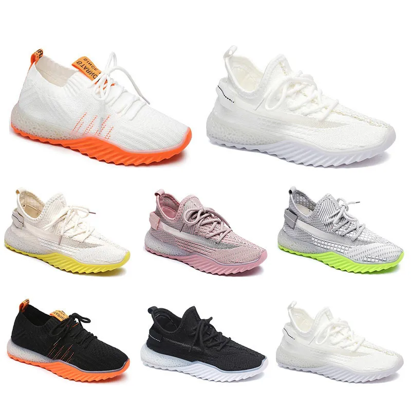 Femmes chaussures de course couleur blanc noir rose vert jaune mode tricot femmes baskets de plein air taille 36-40