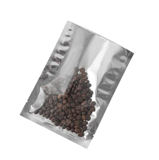 2021 8*12cm, 200pcs front clear flat bag-aluminized mylar facial mask packing plain bags, heat seal silver metallic ping pocket,