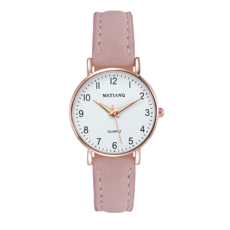 2021 Watch Women Fashion Casual Leather Belt Klockor Enkelt damer Small Ring Quartz Klocka Klänning Armbandsur Reloj Mujer