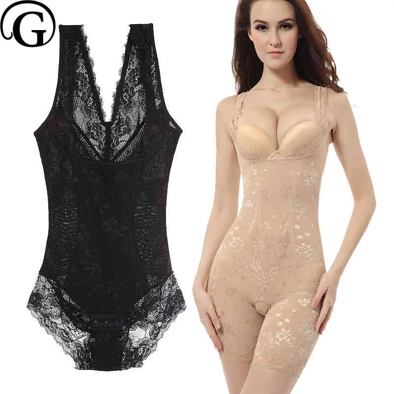 Donne Body in pizzo Gambe Shaper Corpo Shapewear Biancheria intima sexy Dimagrante pancia Reggiseno Sollevatore Corsetto completo Controllo Grande pancia Ridurre