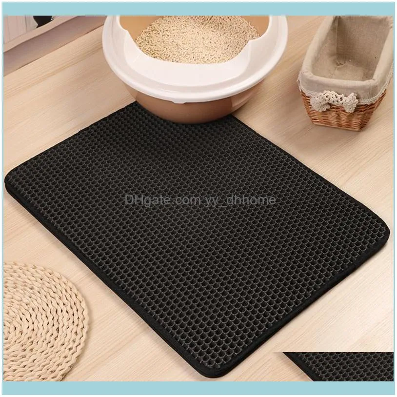 3 Size Pet Cat Litter Catcher Mat 2-layer Dust Trapper Pad Waterproof Eco-friendly Kitten Rug Household Sand Cleaning1