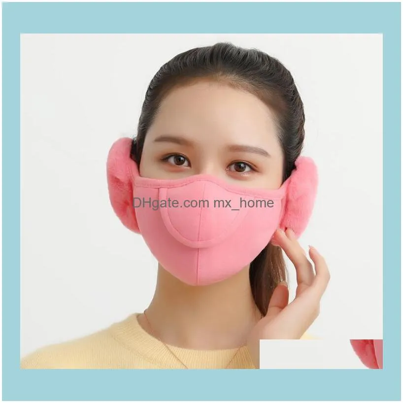 Outdoor Riding Masks Earmuffs Winter Cotton Dust Unisex Face Mask Adult Ear Muff Wrap Band Ear Warmer Earlap Protective Mask Cover