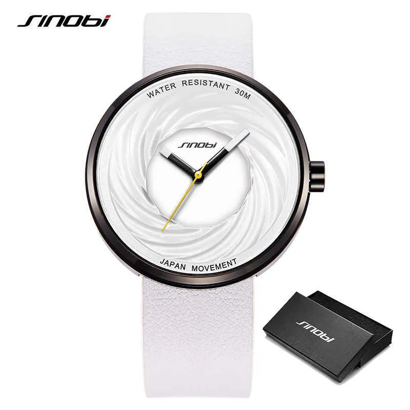 Sinobi Homens Mulheres Japão Movimento Relógios Smart Spiral WristWatch Couro Quartzo Unisex Unisex Creative Sports Watches Reloj Q0524