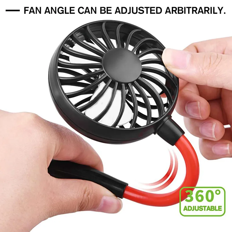 Portable Fan Hand Free Personal Mini Fan USB Rechargeable Neck Fan 360 Degree Adjustment Head Lazy Hanging Neck Fans for Travel Outdoor