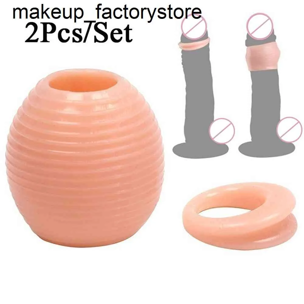 Masaż 2 sztuk / zestaw silikonowy trwały penis powiększenie dorosłych wytrysk opóźnienia powiększenie sex zabawki dla mężczyzn kutas gumowy nasienie pierścień blokady