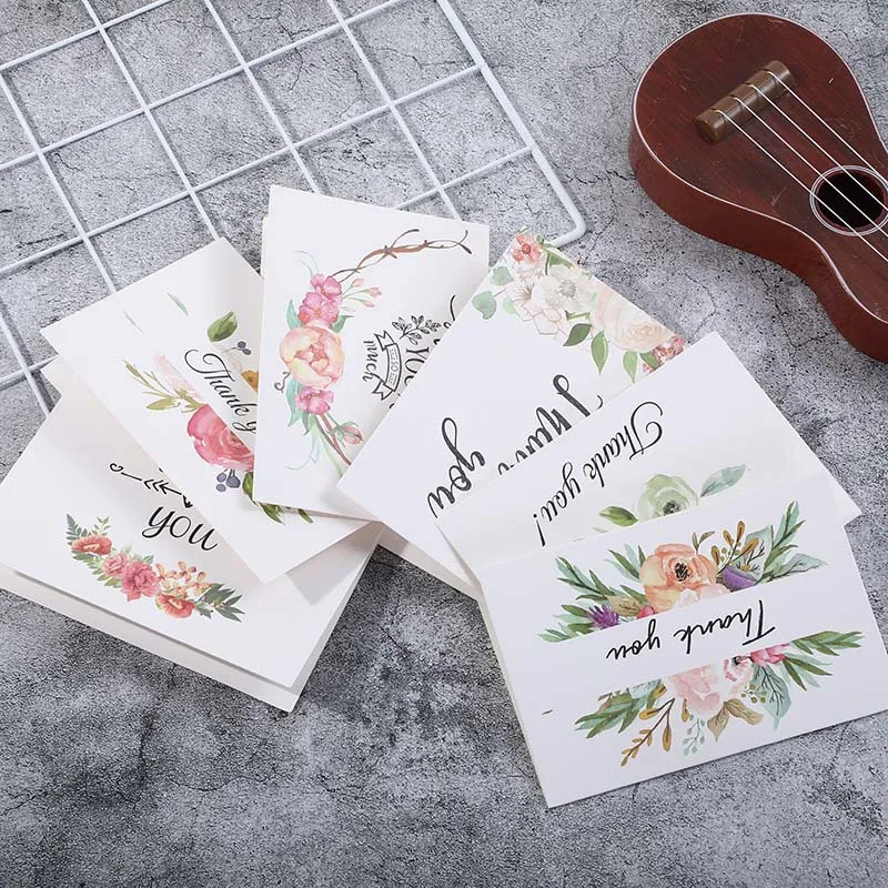 Floral Thank You Getting Card مع Envives 6 STYLESPER SET 1221090