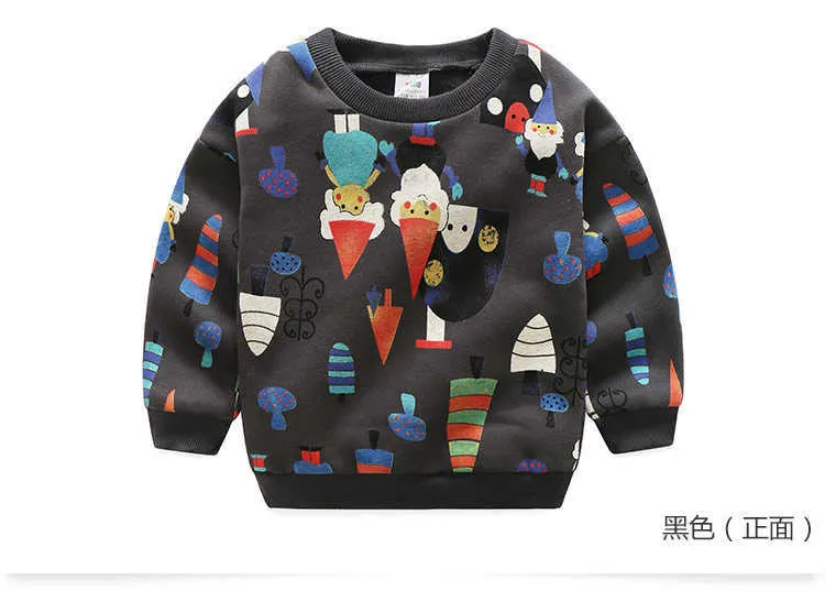  Autumn Winter Warm 2-10 Years Old Children Chirstmas Gift Long Sleeve Cartoon Print School Baby Kids Girl Fleece Sweatshirt (14)