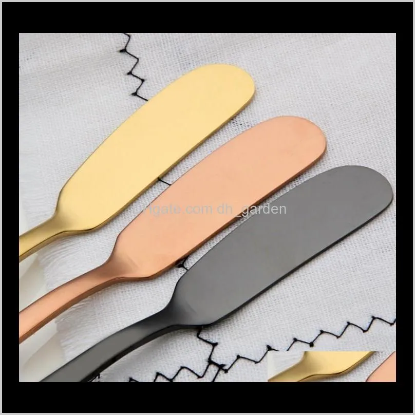 7 colors 304 stainless steel butter knife cheese dessert jam spreader cream knives western cutlery baby feeding tool sn2227