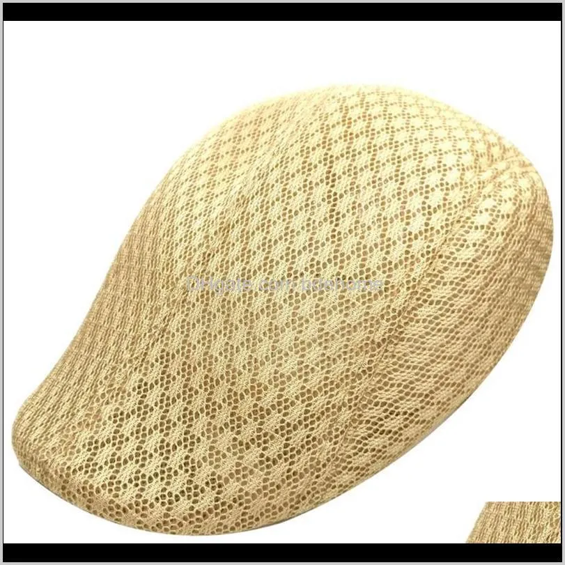 summer unisex men women sun mesh beret cap newsboy golf cabbie flat peaked hat casquette breathable berets1