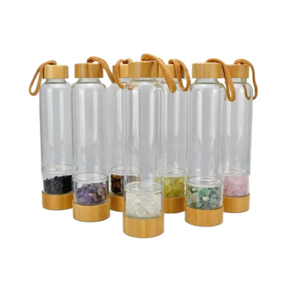 Natural Quartz Crystal Glass Sublimation Water Bottles Gravel Irregular