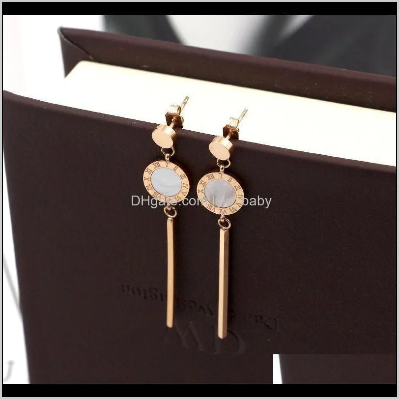 fashion new tassel roman numerals long section shell earrings earrings jewelry for women the best gift k301