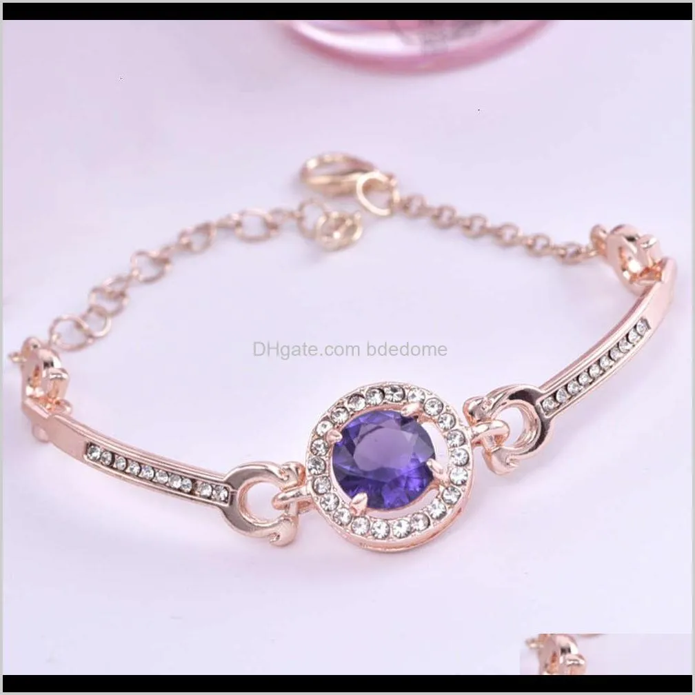 new rose gold popular heart eight arrow zircon simple women`s wear bracelet korean crystal jewelrym0ry